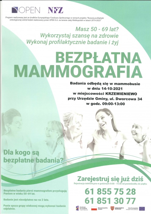 Zdjęcie bezpłatnej mammografii