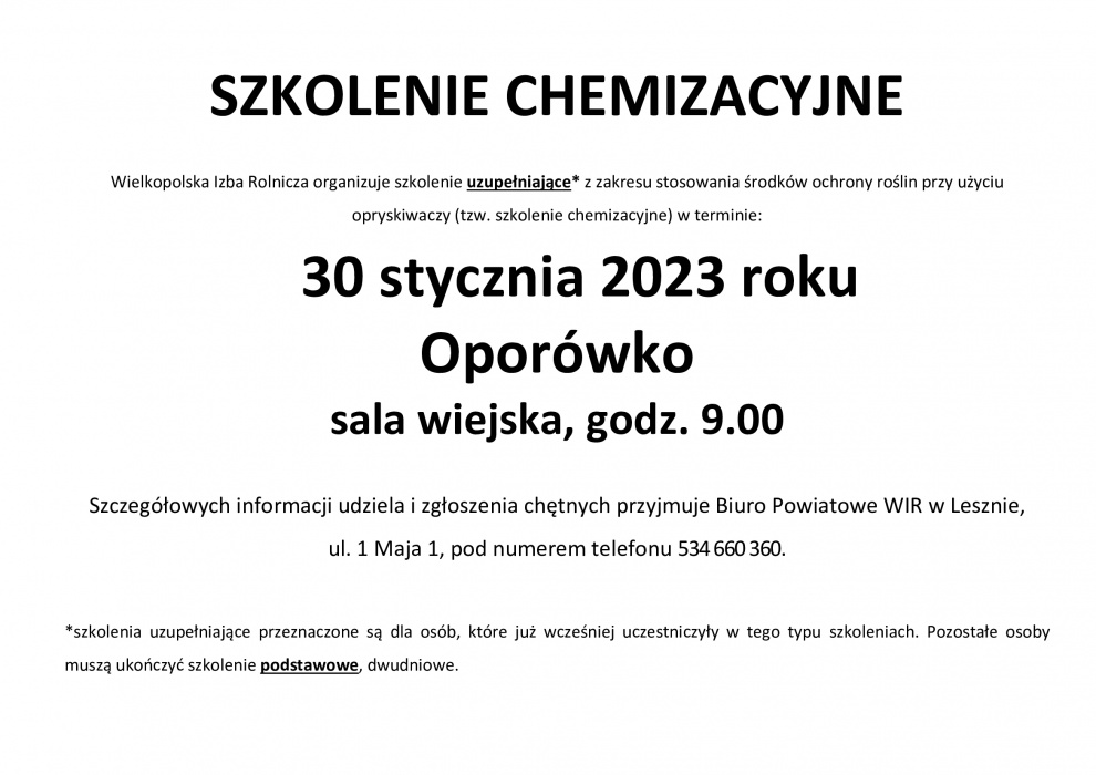 Zdjęcie szkolenia chemizacyjnego dla rolników