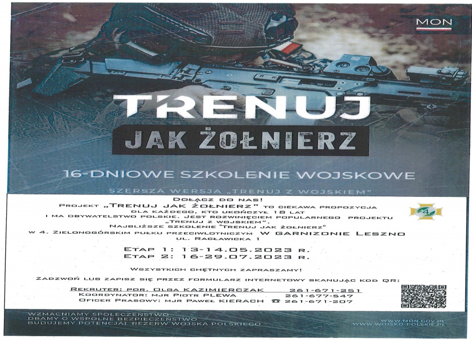 Zdjęcie 16 - dniowego szkolenia wojskowego