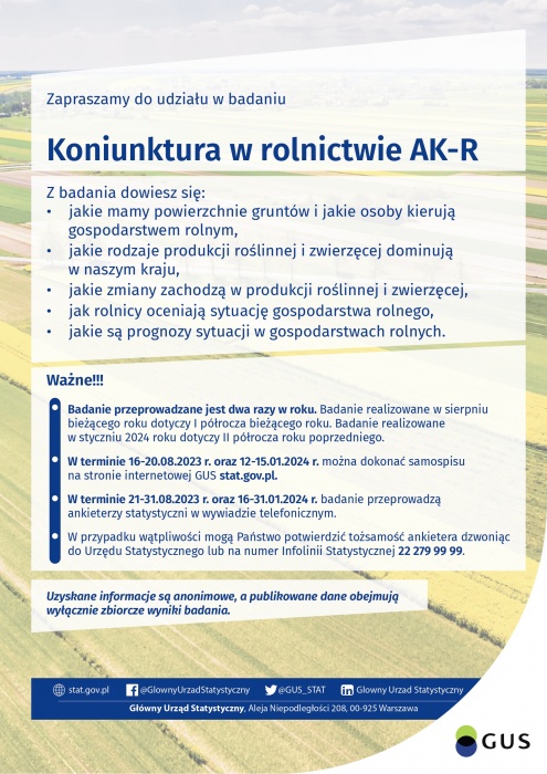 Zdjęcie  ankiety koniunktury w gospodarstwie rolnym (Urząd Statystyczny)
